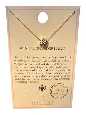Tiny Tags Gold Snowflake Necklace - Winter Wonderland